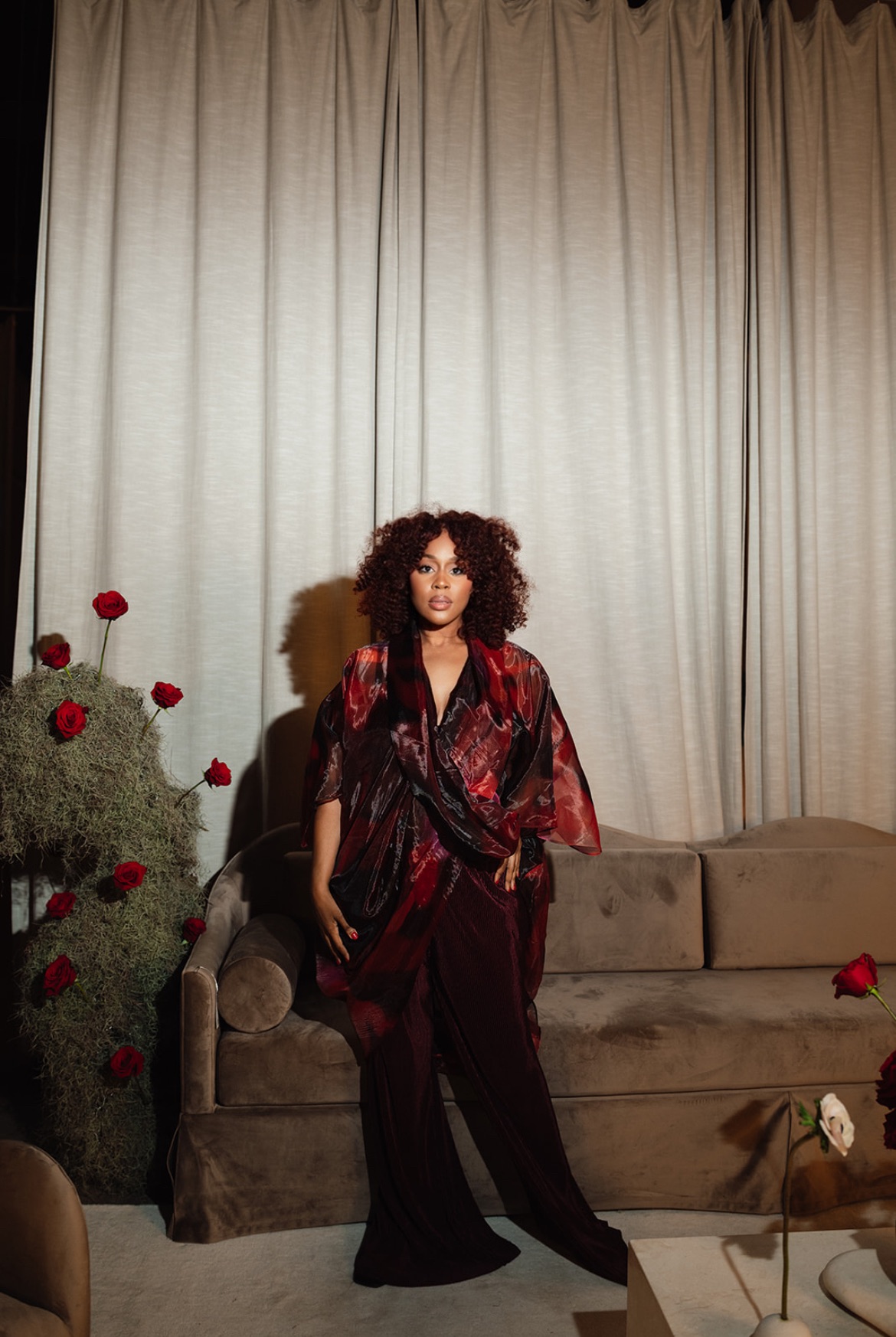 Erica Dias in oxblood
